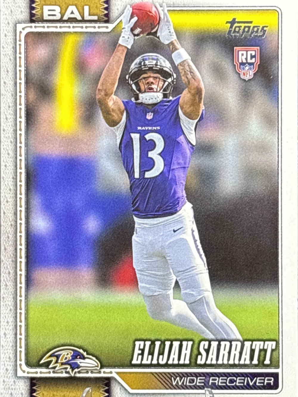 Topps Elijah Sarratt Ravens Rookie Card